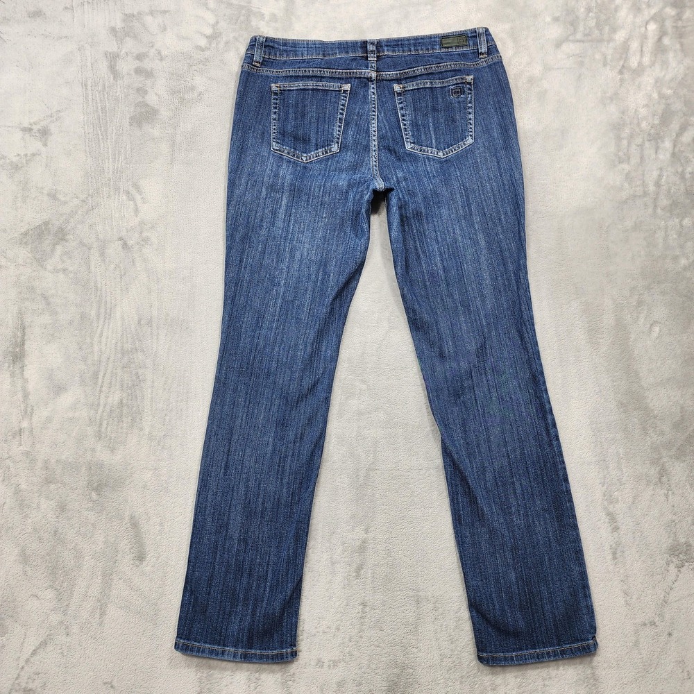 Liz Claiborne Jeans Womens 12 Blue Mid Rise Classic Fit Straight Stretch Denim - Picture 2 of 12